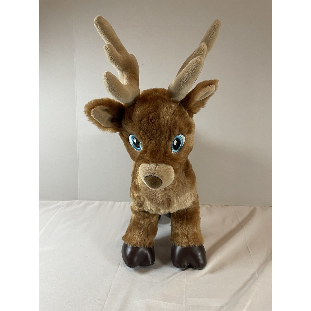 Reindeer Plush 18" Build A Bear Christmas Stuffed Animal Toy Blue Eyes Brown
